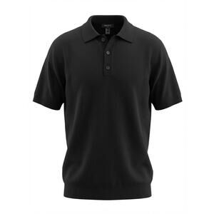 Forever 21 Black Short Sleeve Polo Sweater - Size XL